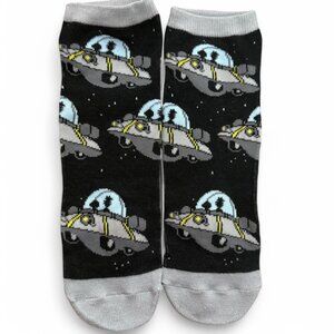 Rick And Morty Funny Ufo  spaceship socks from Rick and Morty cartoon series